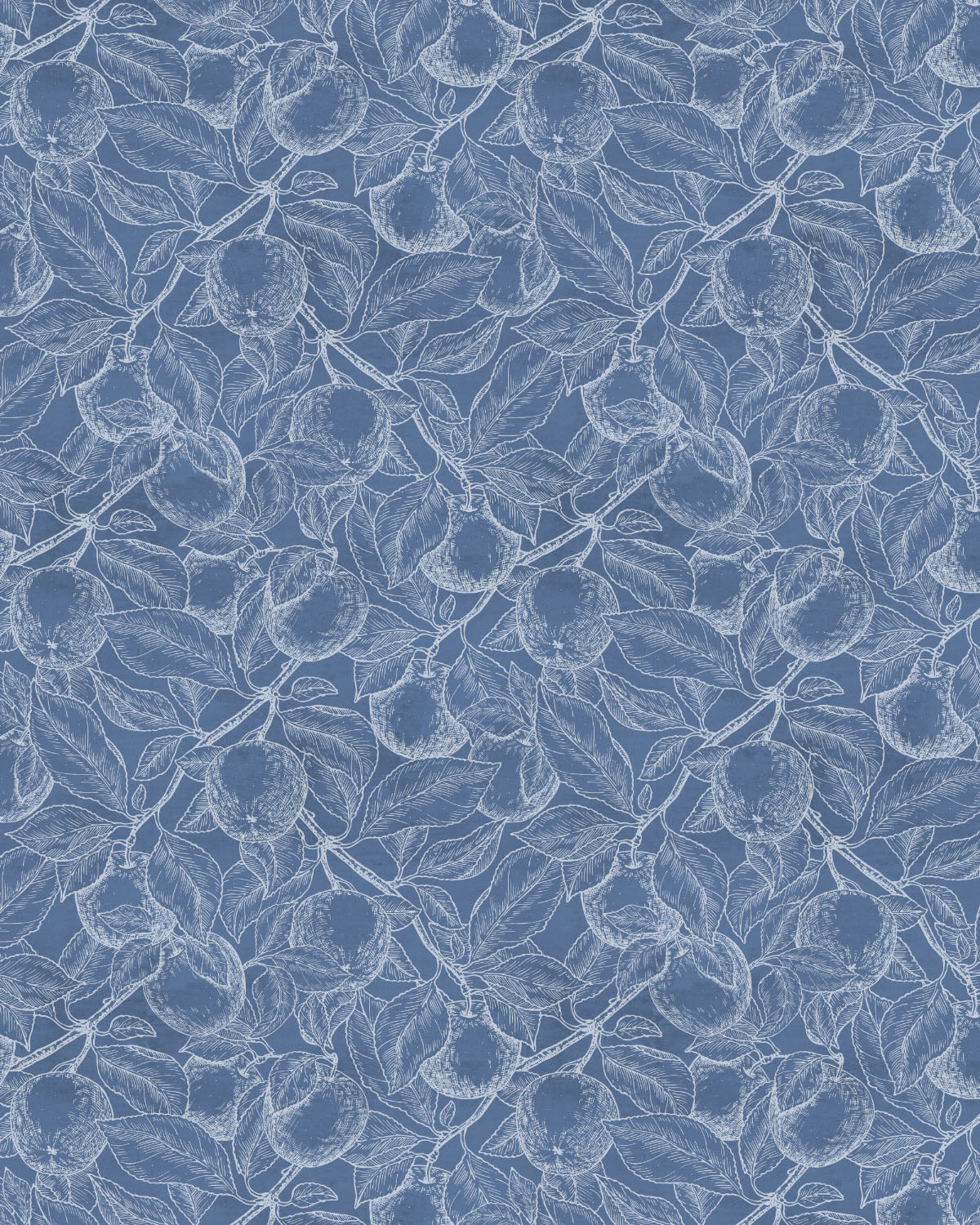 Orchid Foliage Navy Blue Wallpaper