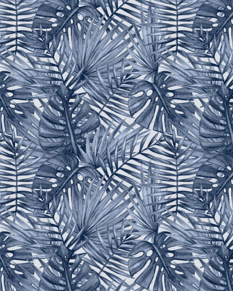 Palm Canopy Navy Blue Wallpaper