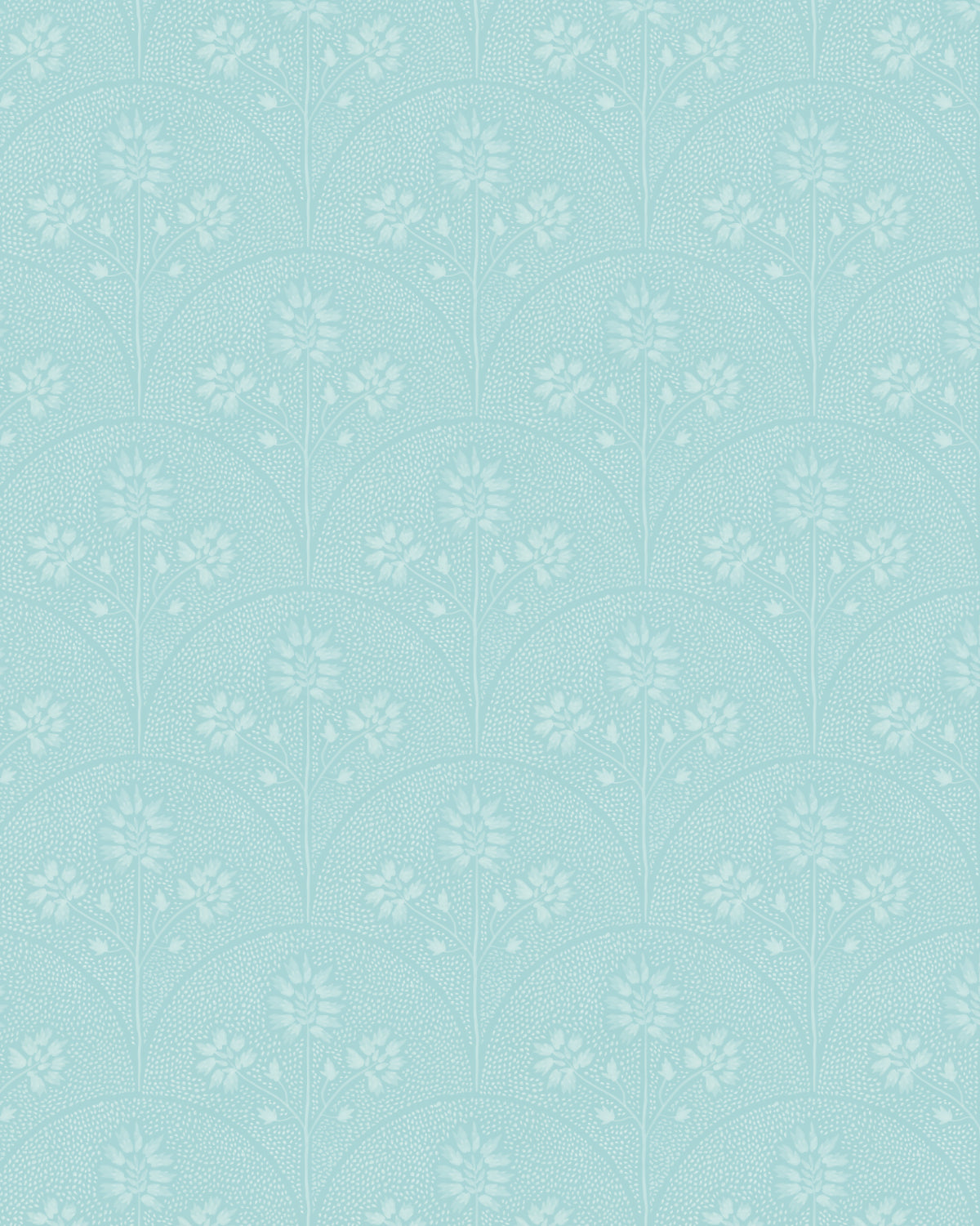 County Scallops Light Teal Blue Wallpaper