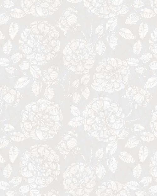 French Country Rose Grey Wallpaper