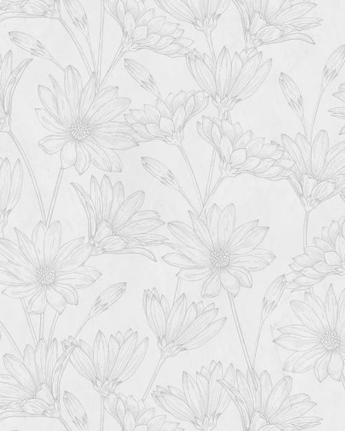 Field Flower Grey Wallpaper