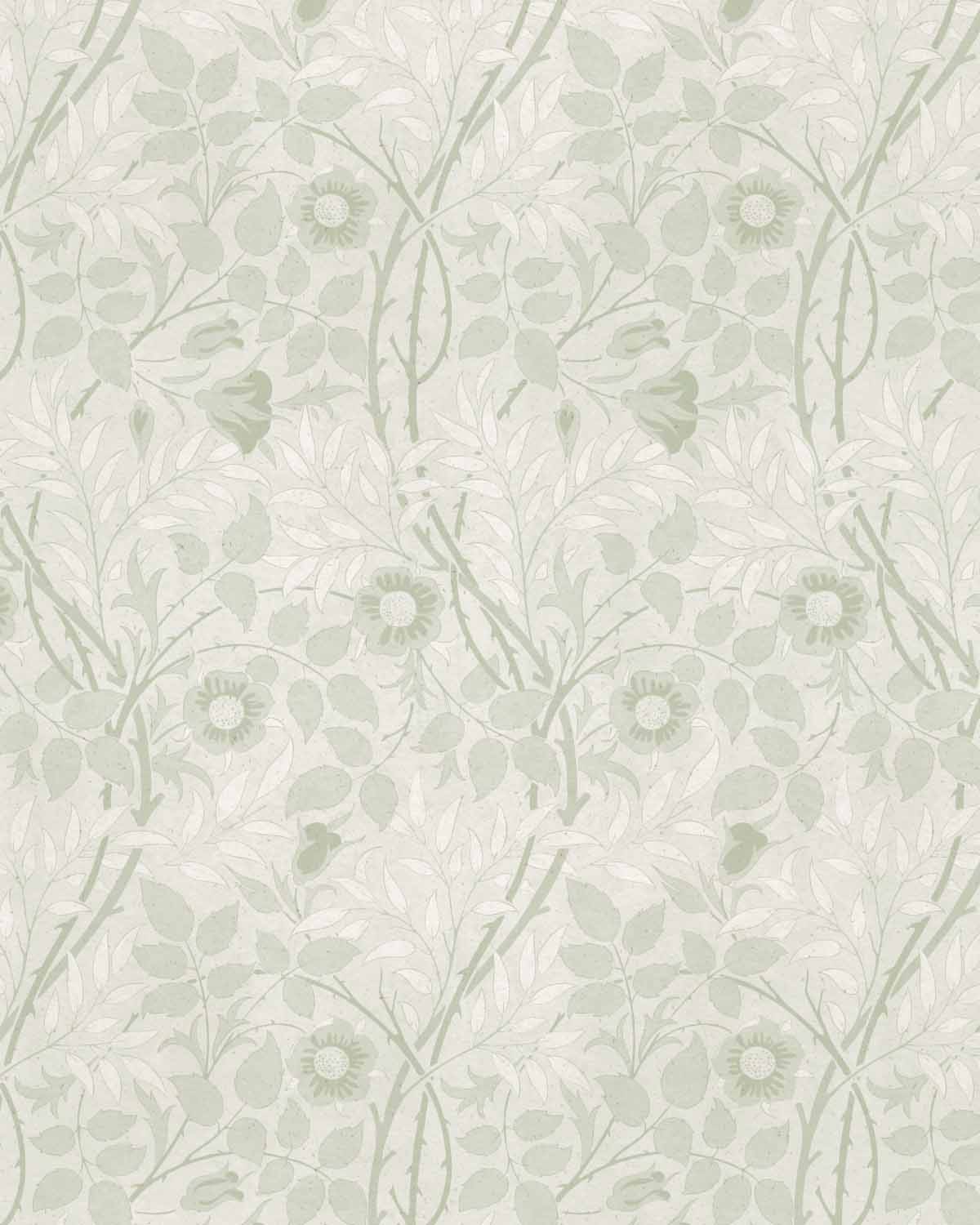 Ellas Vintage Blooms Sage Green Wallpaper