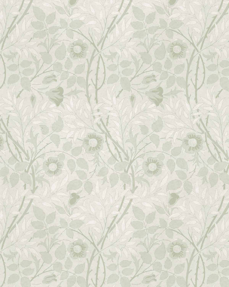 Ellas Vintage Blooms Sage Green Wallpaper