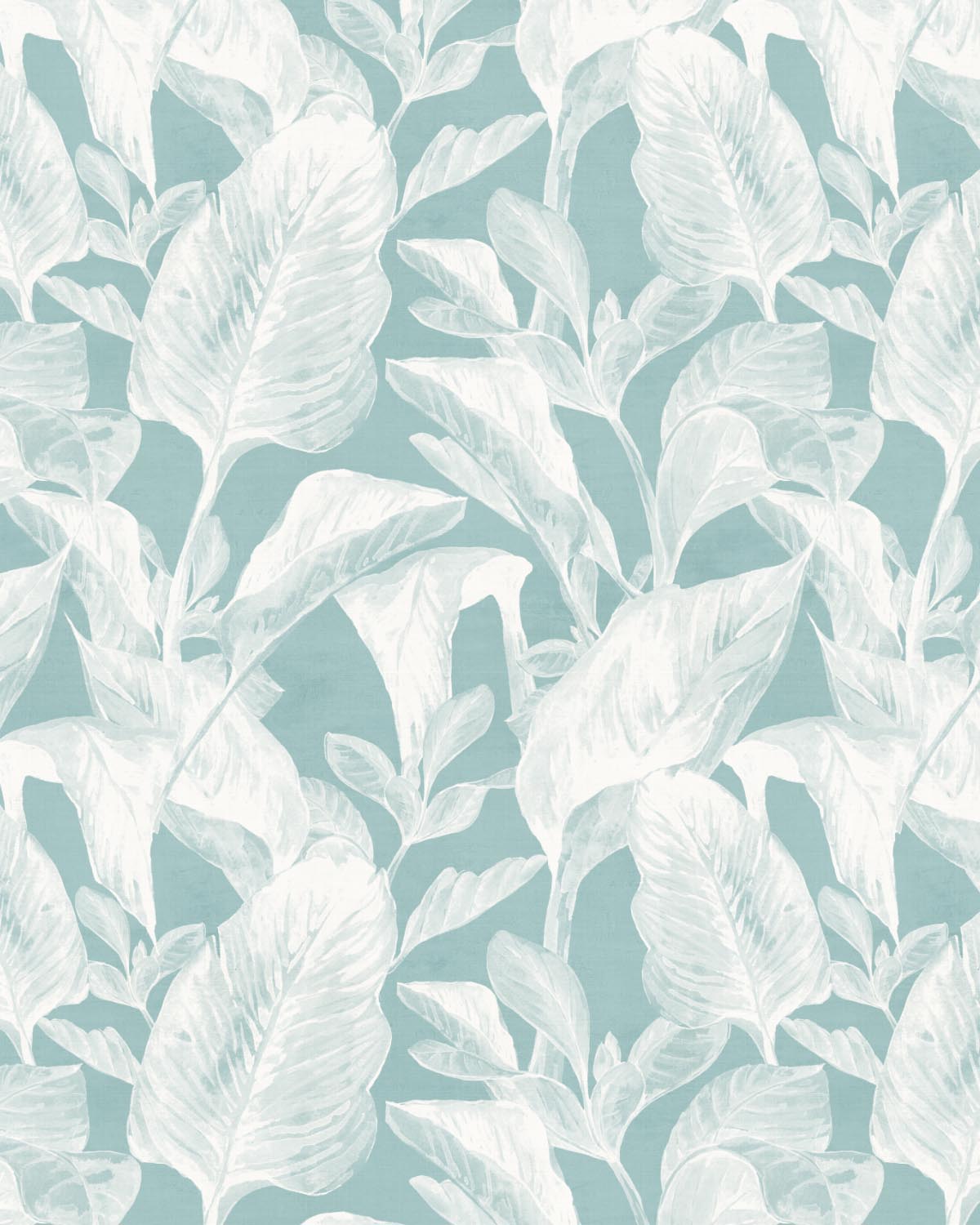 Oasis Palm Teal Blue Wallpaper