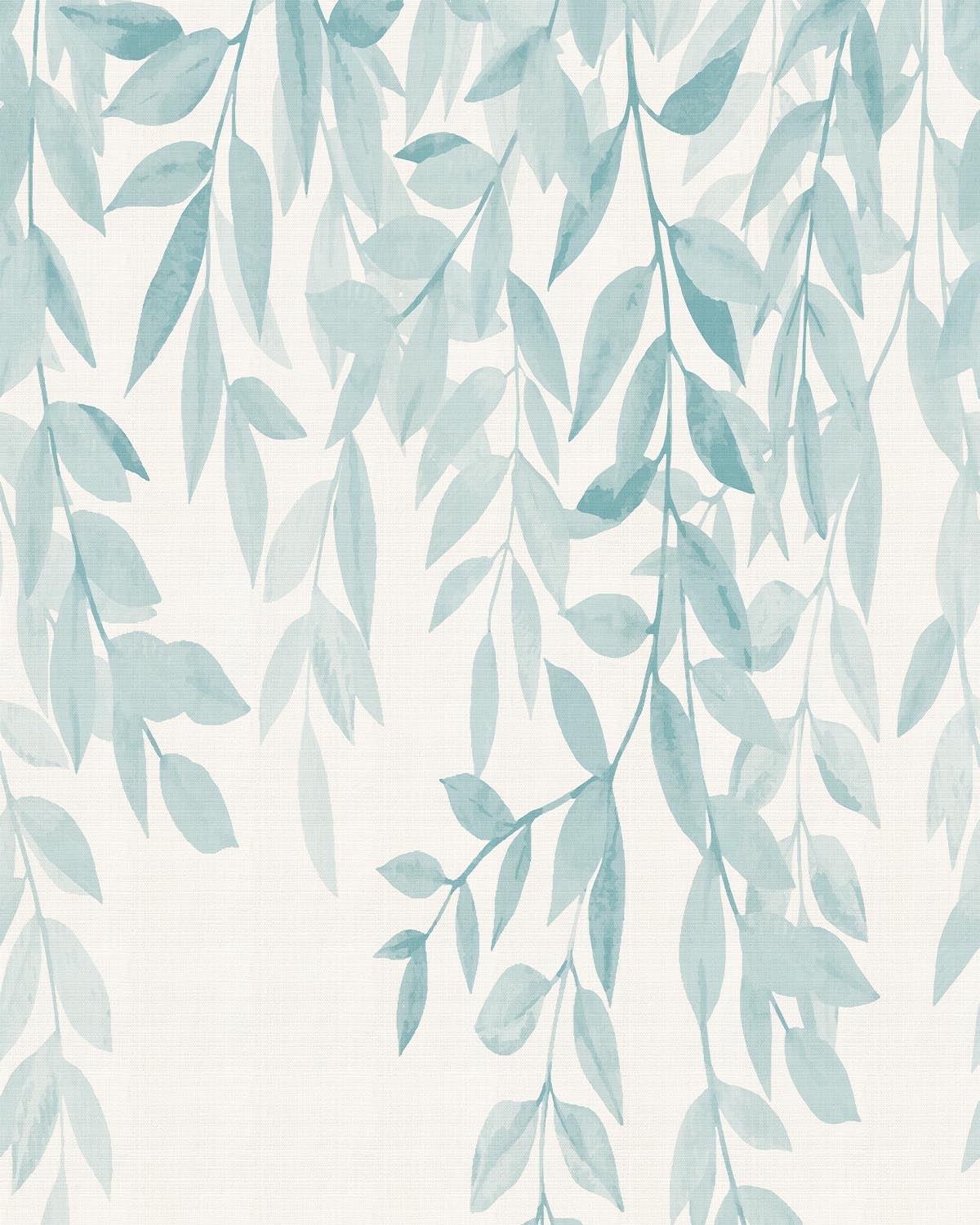 Falling Leaves Light Teal Blue Wallpaper