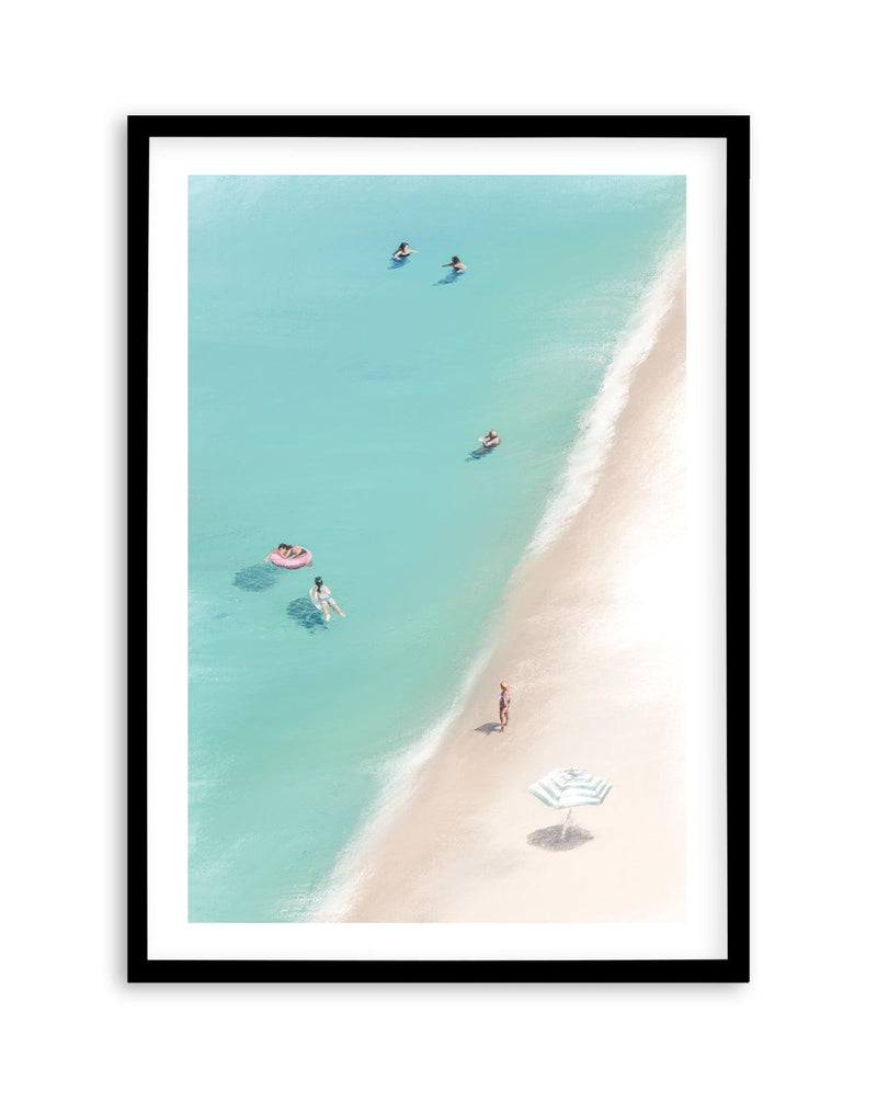 A Day at the Beach I Art Print-PRINT-Olive et Oriel-Simmo-A5 | 5.8" x 8.3" | 14.8 x 21cm-Black-With White Border-Buy-Australian-Art-Prints-Online-with-Olive-et-Oriel-Your-Artwork-Specialists-Austrailia-Decorate-With-Coastal-Photo-Wall-Art-Prints-From-Our-Beach-House-Artwork-Collection-Fine-Poster-and-Framed-Artwork