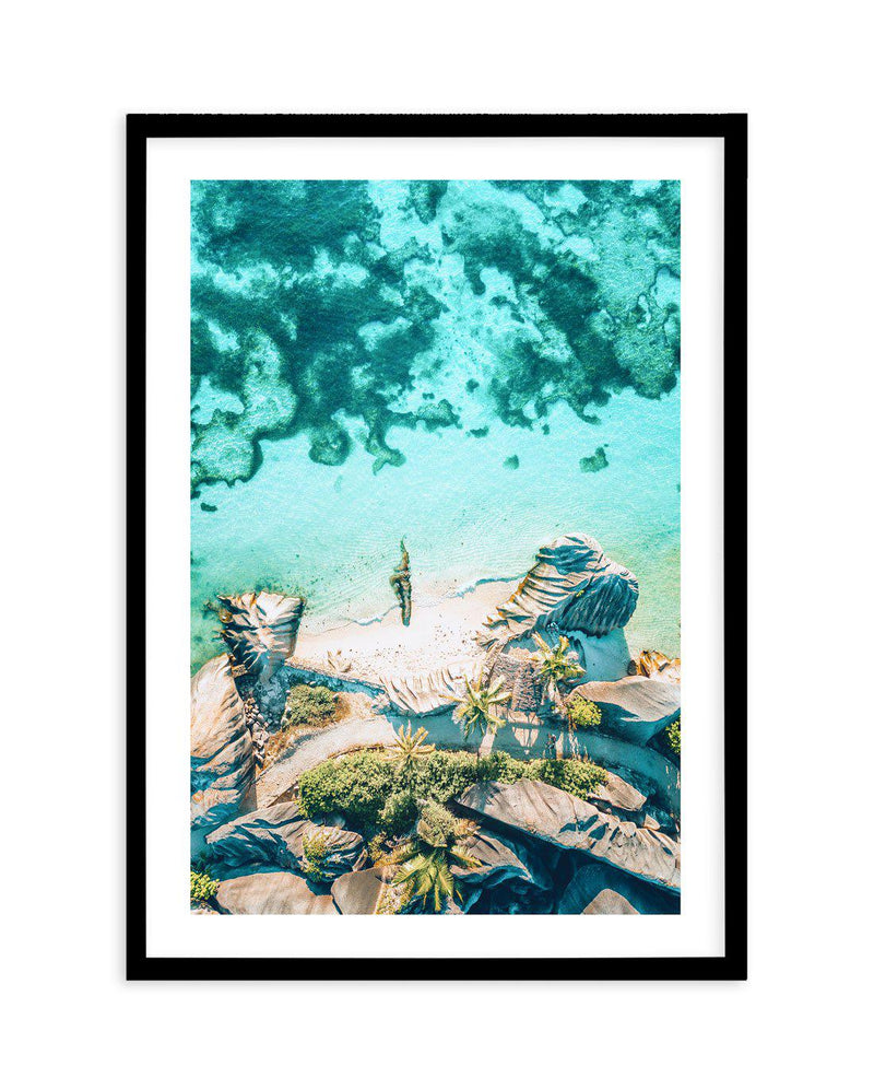Above The Sea | Seychelles Art Print-PRINT-Olive et Oriel-Olive et Oriel-A5 | 5.8" x 8.3" | 14.8 x 21cm-Black-With White Border-Buy-Australian-Art-Prints-Online-with-Olive-et-Oriel-Your-Artwork-Specialists-Austrailia-Decorate-With-Coastal-Photo-Wall-Art-Prints-From-Our-Beach-House-Artwork-Collection-Fine-Poster-and-Framed-Artwork