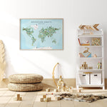 Adventure Awaits World Map | Blue Art Print-PRINT-Olive et Oriel-Olive et Oriel-Buy-Australian-Art-Prints-Online-with-Olive-et-Oriel-Your-Artwork-Specialists-Austrailia-Decorate-With-Coastal-Photo-Wall-Art-Prints-From-Our-Beach-House-Artwork-Collection-Fine-Poster-and-Framed-Artwork