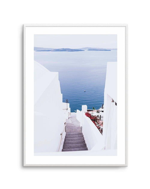 Aegean Views | Santorini Art Print-Shop Greece Wall Art Prints Online with Olive et Oriel - Our collection of Greek Islands art prints offer unique wall art including blue domes of Santorini in Oia, mediterranean sea prints and incredible posters from Milos and other Greece landscape photography - this collection will add mediterranean blue to your home, perfect for updating the walls in coastal, beach house style. There is Greece art on canvas and extra large wall art with fast, free shipping a