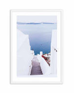 Aegean Views | Santorini Art Print-Shop Greece Wall Art Prints Online with Olive et Oriel - Our collection of Greek Islands art prints offer unique wall art including blue domes of Santorini in Oia, mediterranean sea prints and incredible posters from Milos and other Greece landscape photography - this collection will add mediterranean blue to your home, perfect for updating the walls in coastal, beach house style. There is Greece art on canvas and extra large wall art with fast, free shipping a