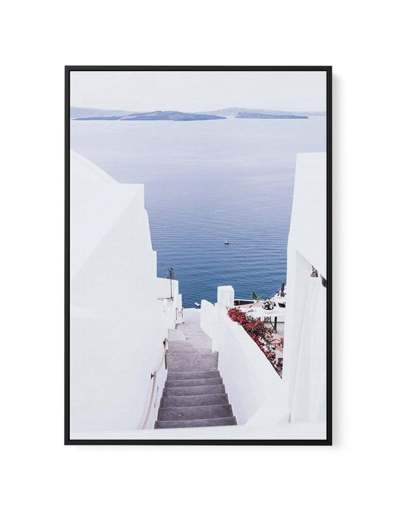 Aegean Views | Santorini | Framed Canvas-Shop Greece Wall Art Prints Online with Olive et Oriel - Our collection of Greek Islands art prints offer unique wall art including blue domes of Santorini in Oia, mediterranean sea prints and incredible posters from Milos and other Greece landscape photography - this collection will add mediterranean blue to your home, perfect for updating the walls in coastal, beach house style. There is Greece art on canvas and extra large wall art with fast, free ship