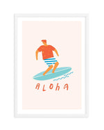 Aloha Surfer Dude | Beige Art Print-PRINT-Olive et Oriel-Olive et Oriel-A5 | 5.8" x 8.3" | 14.8 x 21cm-White-With White Border-Buy-Australian-Art-Prints-Online-with-Olive-et-Oriel-Your-Artwork-Specialists-Austrailia-Decorate-With-Coastal-Photo-Wall-Art-Prints-From-Our-Beach-House-Artwork-Collection-Fine-Poster-and-Framed-Artwork