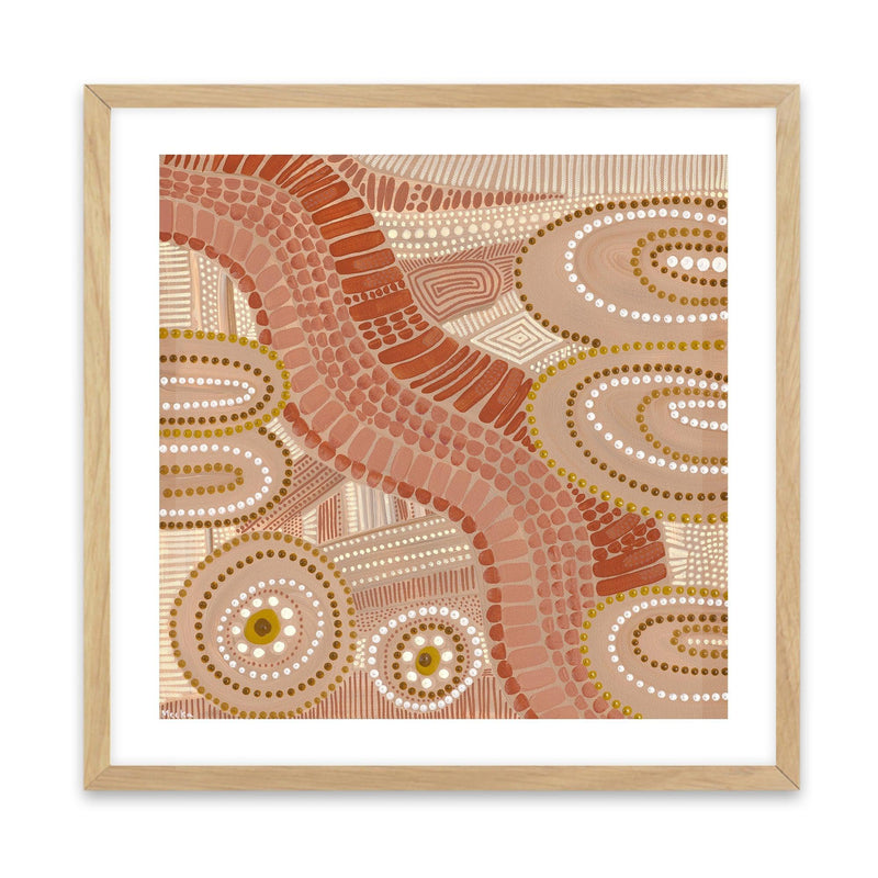 Along the River By Domica Hill Art Print-PRINT-Olive et Oriel-Domica Hill-70x70 cm | 27.5" x 27.5"-Oak-With White Border-Buy-Australian-Art-Prints-Online-with-Olive-et-Oriel-Your-Artwork-Specialists-Austrailia-Decorate-With-Coastal-Photo-Wall-Art-Prints-From-Our-Beach-House-Artwork-Collection-Fine-Poster-and-Framed-Artwork