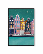 Amsterdam Nights by Petra Lizde | Framed Canvas Art Print