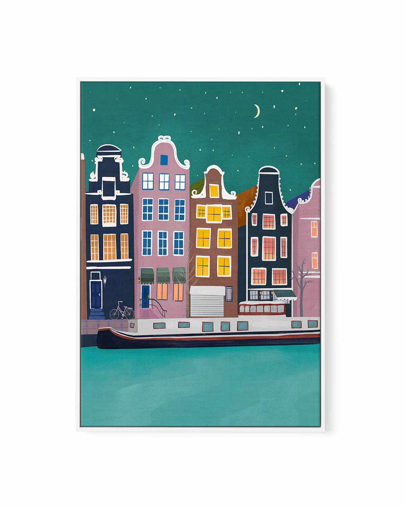 Amsterdam Nights by Petra Lizde | Framed Canvas Art Print