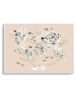 Animals of the World | Beige Art Print-PRINT-Olive et Oriel-Olive et Oriel-A5 | 5.8" x 8.3" | 14.8 x 21cm-Unframed Art Print-With White Border-Buy-Australian-Art-Prints-Online-with-Olive-et-Oriel-Your-Artwork-Specialists-Austrailia-Decorate-With-Coastal-Photo-Wall-Art-Prints-From-Our-Beach-House-Artwork-Collection-Fine-Poster-and-Framed-Artwork