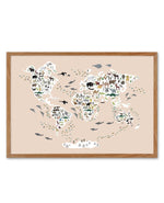 Animals of the World | Beige Art Print-PRINT-Olive et Oriel-Olive et Oriel-50x70 cm | 19.6" x 27.5"-Walnut-With White Border-Buy-Australian-Art-Prints-Online-with-Olive-et-Oriel-Your-Artwork-Specialists-Austrailia-Decorate-With-Coastal-Photo-Wall-Art-Prints-From-Our-Beach-House-Artwork-Collection-Fine-Poster-and-Framed-Artwork