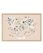 Animals of the World | Beige Art Print-PRINT-Olive et Oriel-Olive et Oriel-A5 | 5.8" x 8.3" | 14.8 x 21cm-Oak-With White Border-Buy-Australian-Art-Prints-Online-with-Olive-et-Oriel-Your-Artwork-Specialists-Austrailia-Decorate-With-Coastal-Photo-Wall-Art-Prints-From-Our-Beach-House-Artwork-Collection-Fine-Poster-and-Framed-Artwork