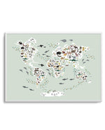 Animals of the World | Sage Art Print-PRINT-Olive et Oriel-Olive et Oriel-A5 | 5.8" x 8.3" | 14.8 x 21cm-Unframed Art Print-With White Border-Buy-Australian-Art-Prints-Online-with-Olive-et-Oriel-Your-Artwork-Specialists-Austrailia-Decorate-With-Coastal-Photo-Wall-Art-Prints-From-Our-Beach-House-Artwork-Collection-Fine-Poster-and-Framed-Artwork