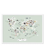 Animals of the World | Sage Art Print-PRINT-Olive et Oriel-Olive et Oriel-A5 | 5.8" x 8.3" | 14.8 x 21cm-White-With White Border-Buy-Australian-Art-Prints-Online-with-Olive-et-Oriel-Your-Artwork-Specialists-Austrailia-Decorate-With-Coastal-Photo-Wall-Art-Prints-From-Our-Beach-House-Artwork-Collection-Fine-Poster-and-Framed-Artwork