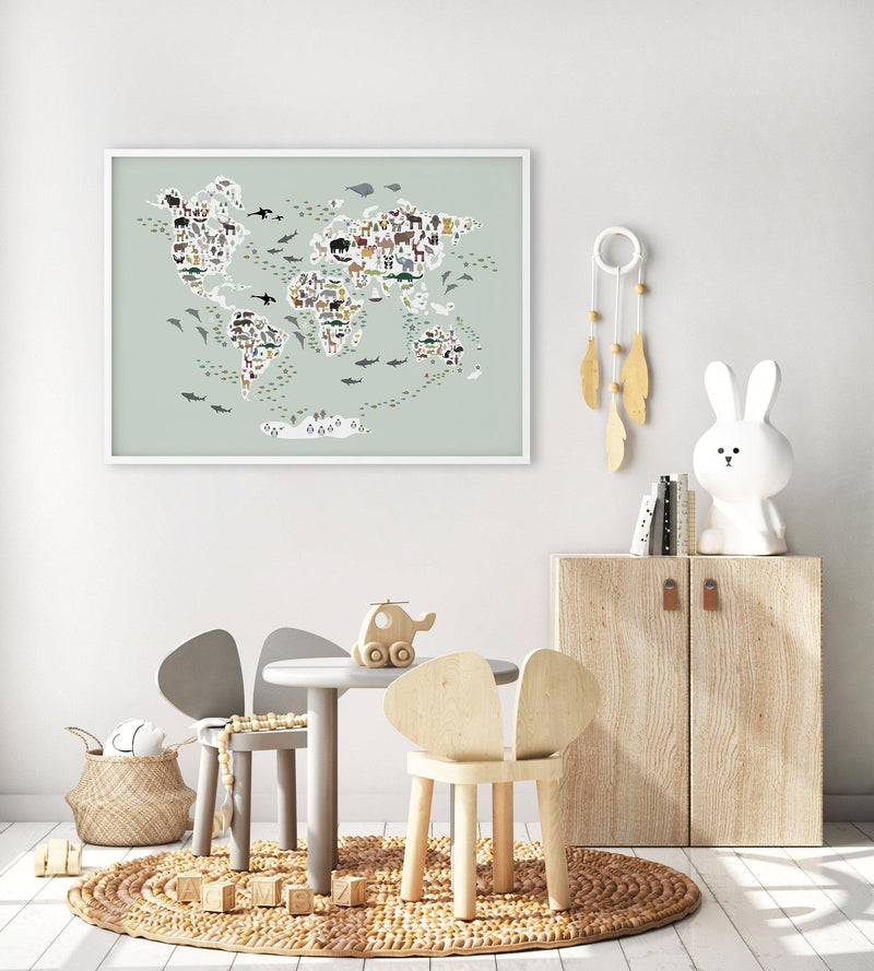 Animals of the World | Sage Art Print-PRINT-Olive et Oriel-Olive et Oriel-Buy-Australian-Art-Prints-Online-with-Olive-et-Oriel-Your-Artwork-Specialists-Austrailia-Decorate-With-Coastal-Photo-Wall-Art-Prints-From-Our-Beach-House-Artwork-Collection-Fine-Poster-and-Framed-Artwork