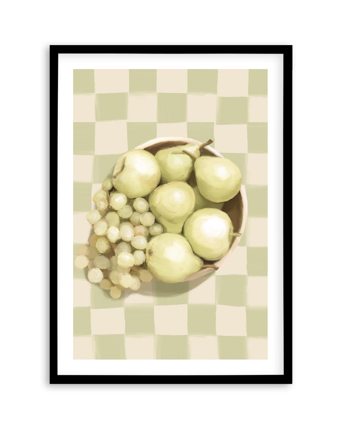 Fruit Bowl on Check | Art Print