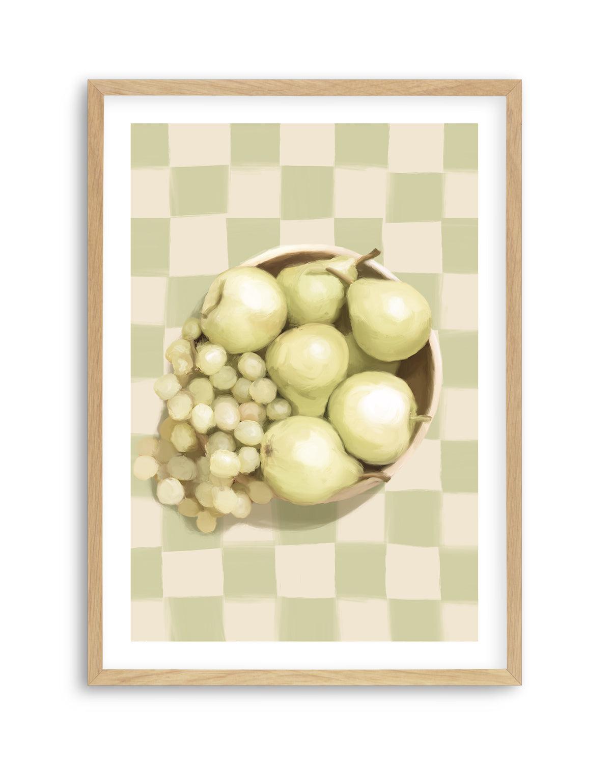 Fruit Bowl on Check | Art Print