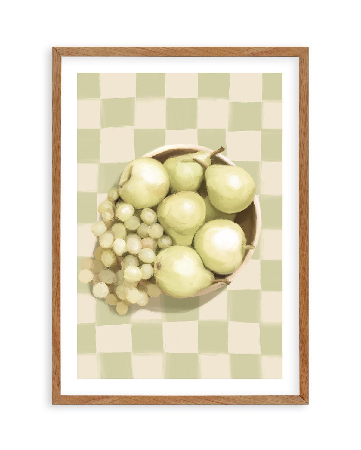 Fruit Bowl on Check | Art Print