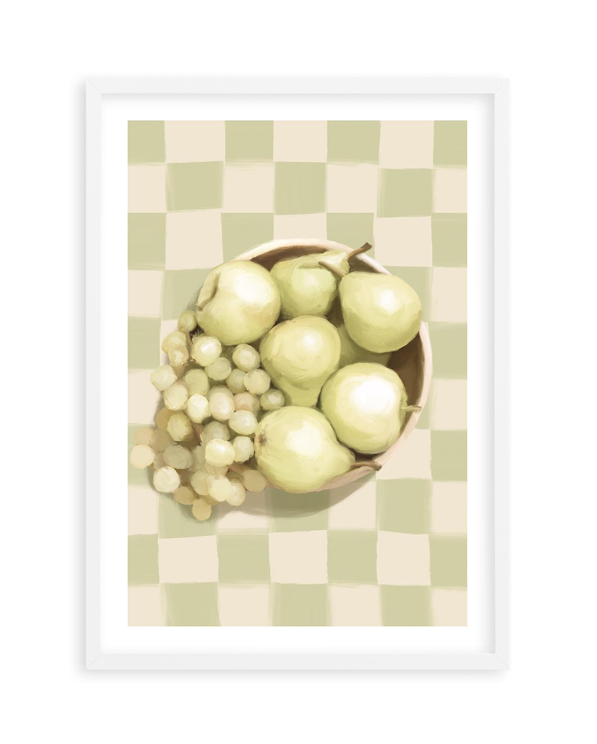 Fruit Bowl on Check | Art Print