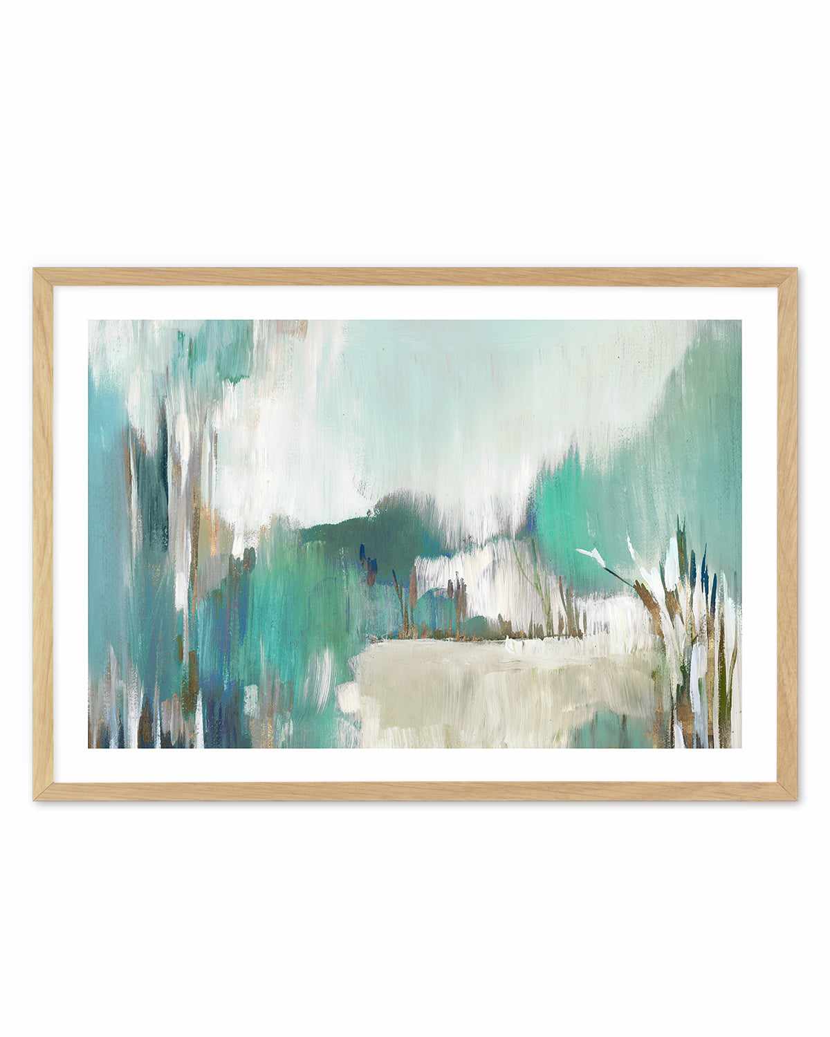 Approaching Art Print-PRINT-Order sage mint green framed abstract painting wall art prints online with Olive et Oriel Australia