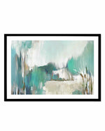 Approaching Art Print-PRINT-Order sage mint green framed abstract painting wall art prints online with Olive et Oriel Australia