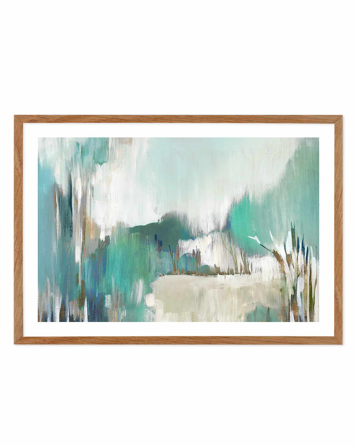 Approaching Art Print-PRINT-Order sage mint green framed abstract painting wall art prints online with Olive et Oriel Australia