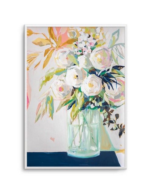 Aqua and Navy Bouquet by Jenny Westenhofer Art Print-PRINT-Olive et Oriel-Jenny Westenhofer-A4 | 8.3" x 11.7" | 21 x 29.7cm-Unframed Art Print-With White Border-Buy-Australian-Art-Prints-Online-with-Olive-et-Oriel-Your-Artwork-Specialists-Austrailia-Decorate-With-Coastal-Photo-Wall-Art-Prints-From-Our-Beach-House-Artwork-Collection-Fine-Poster-and-Framed-Artwork