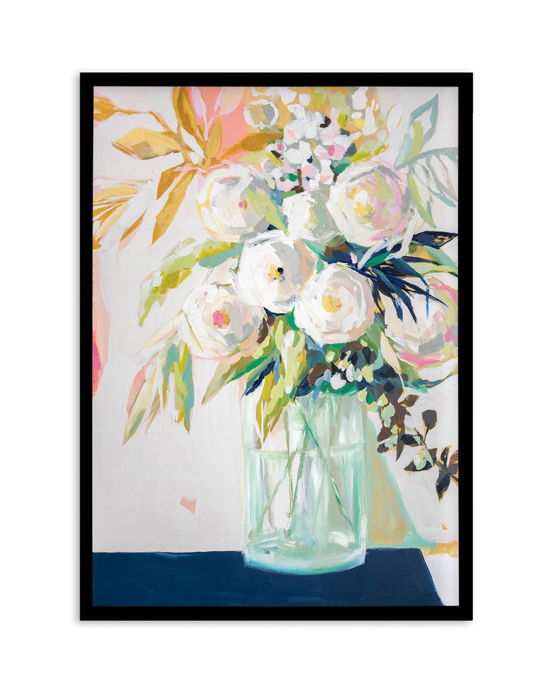Aqua and Navy Bouquet by Jenny Westenhofer Art Print-PRINT-Olive et Oriel-Jenny Westenhofer-A4 | 8.3" x 11.7" | 21 x 29.7cm-Black-With White Border-Buy-Australian-Art-Prints-Online-with-Olive-et-Oriel-Your-Artwork-Specialists-Austrailia-Decorate-With-Coastal-Photo-Wall-Art-Prints-From-Our-Beach-House-Artwork-Collection-Fine-Poster-and-Framed-Artwork