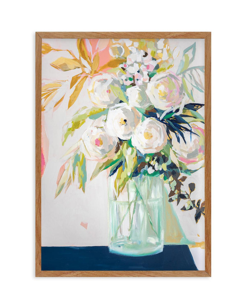 Aqua and Navy Bouquet by Jenny Westenhofer Art Print-PRINT-Olive et Oriel-Jenny Westenhofer-50x70 cm | 19.6" x 27.5"-Walnut-With White Border-Buy-Australian-Art-Prints-Online-with-Olive-et-Oriel-Your-Artwork-Specialists-Austrailia-Decorate-With-Coastal-Photo-Wall-Art-Prints-From-Our-Beach-House-Artwork-Collection-Fine-Poster-and-Framed-Artwork