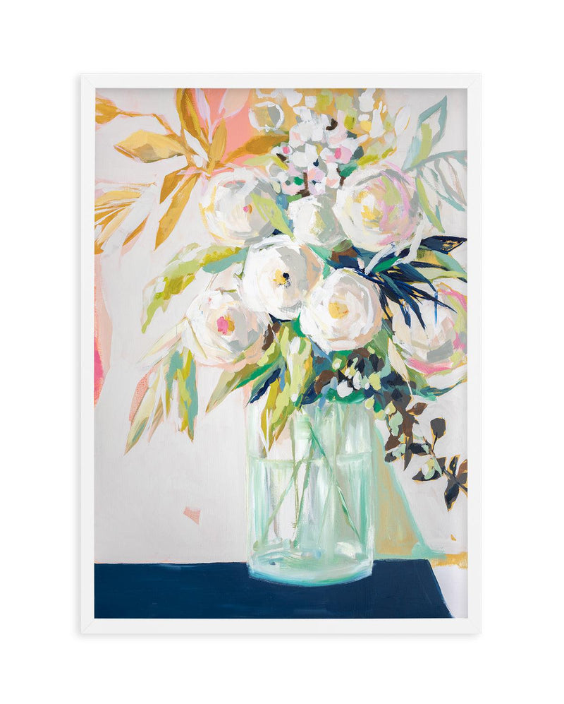 Aqua and Navy Bouquet by Jenny Westenhofer Art Print-PRINT-Olive et Oriel-Jenny Westenhofer-A4 | 8.3" x 11.7" | 21 x 29.7cm-White-With White Border-Buy-Australian-Art-Prints-Online-with-Olive-et-Oriel-Your-Artwork-Specialists-Austrailia-Decorate-With-Coastal-Photo-Wall-Art-Prints-From-Our-Beach-House-Artwork-Collection-Fine-Poster-and-Framed-Artwork