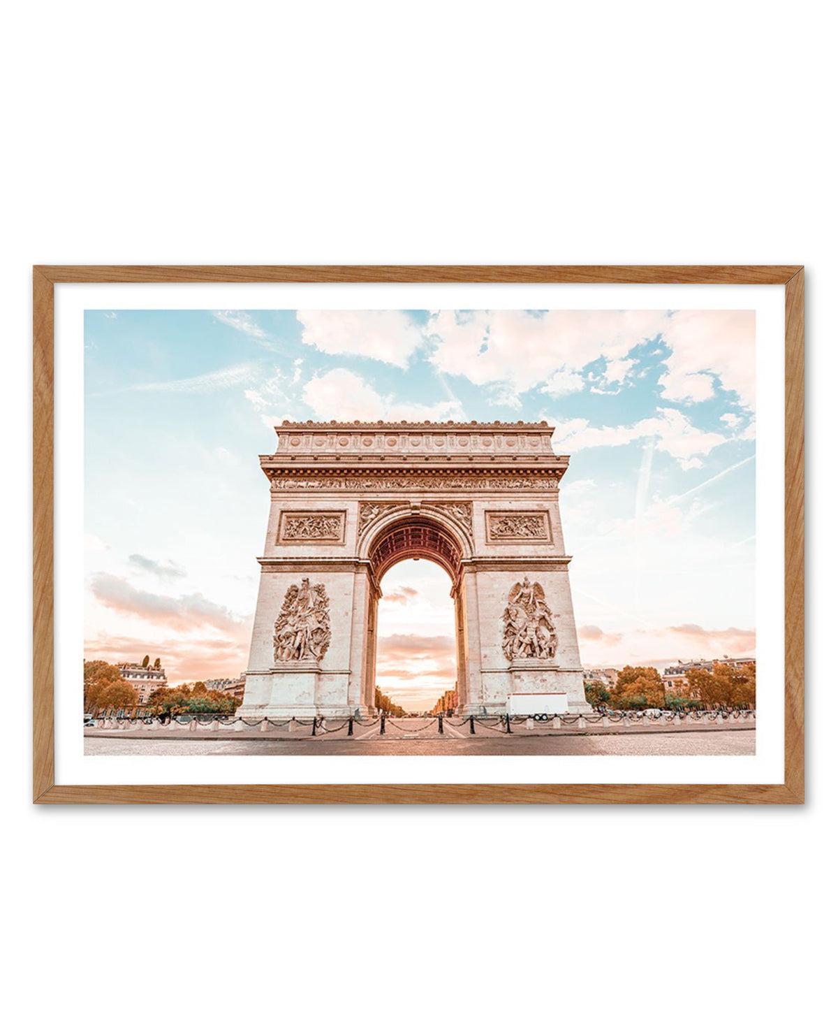 Arc De Triomphe, Champs-Elysees | Paris Art Print-PRINT-Olive et Oriel-Olive et Oriel-50x70 cm | 19.6" x 27.5"-Walnut-With White Border-Buy-Australian-Art-Prints-Online-with-Olive-et-Oriel-Your-Artwork-Specialists-Austrailia-Decorate-With-Coastal-Photo-Wall-Art-Prints-From-Our-Beach-House-Artwork-Collection-Fine-Poster-and-Framed-Artwork