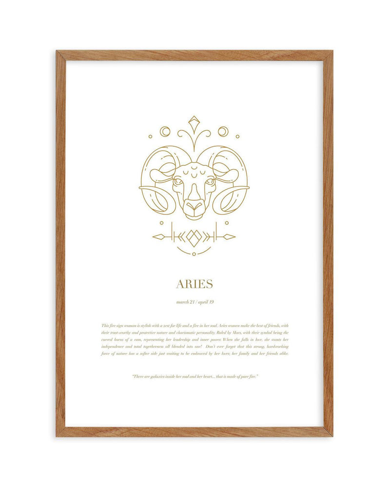 Aries | Celestial Zodiac Art Print-PRINT-Olive et Oriel-Olive et Oriel-50x70 cm | 19.6" x 27.5"-Walnut-With White Border-Buy-Australian-Art-Prints-Online-with-Olive-et-Oriel-Your-Artwork-Specialists-Austrailia-Decorate-With-Coastal-Photo-Wall-Art-Prints-From-Our-Beach-House-Artwork-Collection-Fine-Poster-and-Framed-Artwork