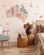 Australian Map Puzzle Peel & Stick Decal - Neutrals-Decals-Olive et Oriel-Decorate your kids bedroom wall decor with removable wall decals, these fabric kids decals are a great way to add colour and update your children's bedroom. Available as girls wall decals or boys wall decals, there are also nursery decals.