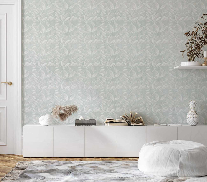 Autumn Leaves Wallpaper in Sage-Wallpaper-Buy Australian Removable Wallpaper Now Sage Green Wallpaper Peel And Stick Wallpaper Online At Olive et Oriel Custom Made Wallpapers Wall Papers Decorate Your Bedroom Living Room Kids Room or Commercial Interior