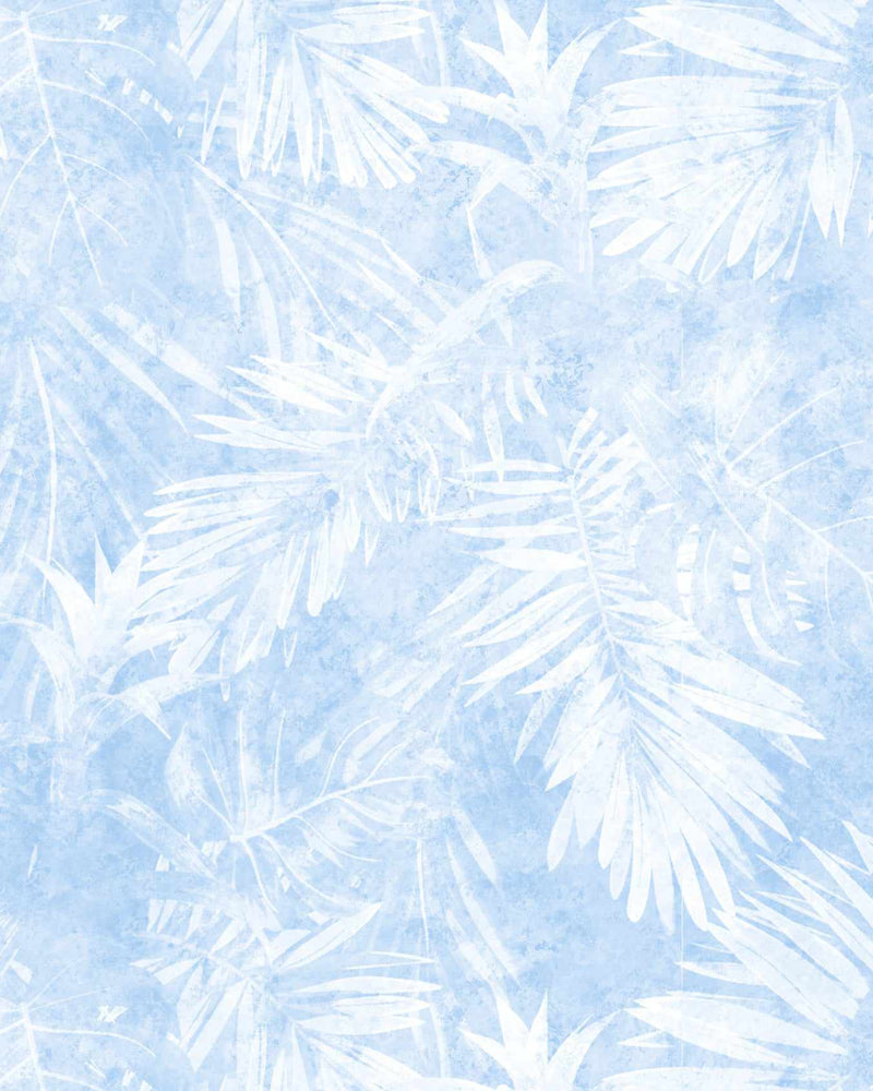 Avalon Palm Wallpaper in Hamptons Blue