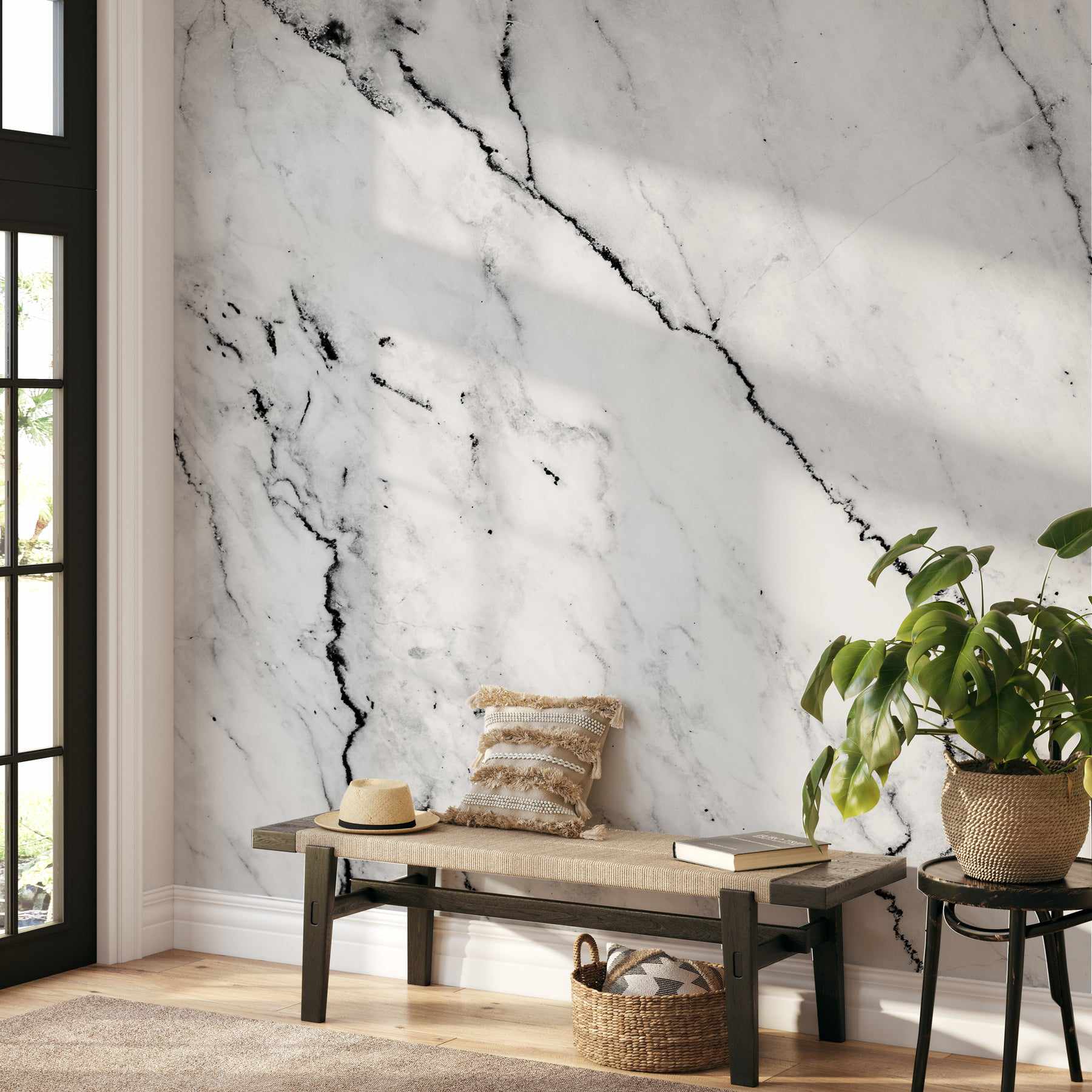 B&W Marble Wallpaper-Wallpaper-Buy-Australian-Removable-Wallpaper-Now-In-Black-&-White-Wallpaper-Peel-And-Stick-Wallpaper-Online-At-Olive-et-Oriel-Custom-Made-Wallpapers-Wall-Papers-Decorate-Your-Bedroom-Living-Room-Kids-Room-or-Commercial-Interior