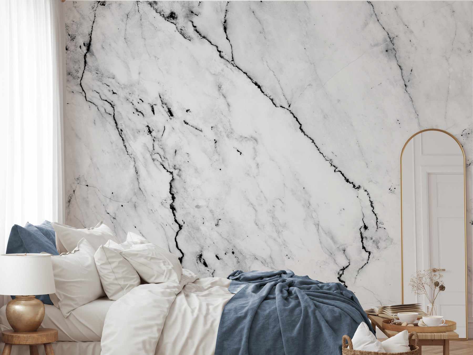 B&W Marble Wallpaper-Wallpaper-Buy-Australian-Removable-Wallpaper-Now-In-Black-&-White-Wallpaper-Peel-And-Stick-Wallpaper-Online-At-Olive-et-Oriel-Custom-Made-Wallpapers-Wall-Papers-Decorate-Your-Bedroom-Living-Room-Kids-Room-or-Commercial-Interior