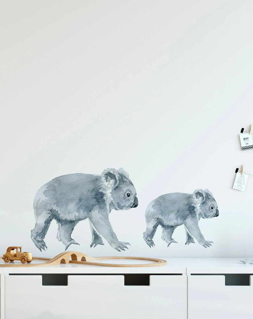 Baby Koala Fabric Decal-Decals-Olive et Oriel-Decorate your kids bedroom wall decor with removable wall decals, these fabric kids decals are a great way to add colour and update your children's bedroom. Available as girls wall decals or boys wall decals, there are also nursery decals.