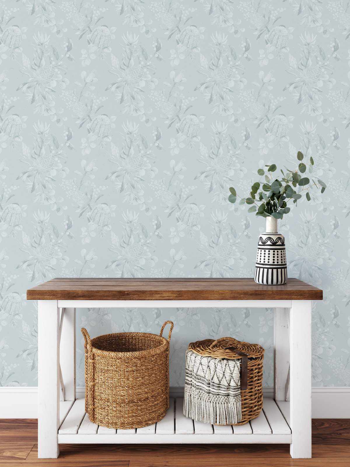 Banksia in Duck Egg Blue Wallpaper - Olive et Oriel