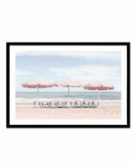 Beach Days | Pink Umbrellas Art Print-PRINT-Olive et Oriel-Olive et Oriel-A5 | 5.8" x 8.3" | 14.8 x 21cm-Black-With White Border-Buy-Australian-Art-Prints-Online-with-Olive-et-Oriel-Your-Artwork-Specialists-Austrailia-Decorate-With-Coastal-Photo-Wall-Art-Prints-From-Our-Beach-House-Artwork-Collection-Fine-Poster-and-Framed-Artwork