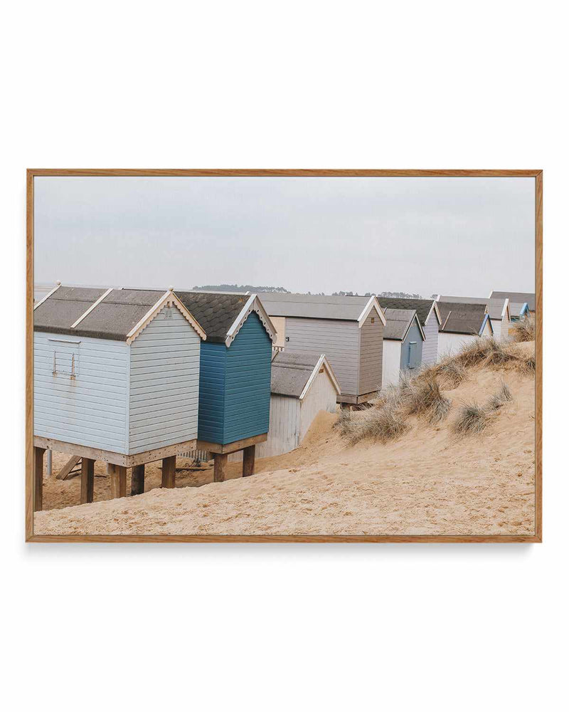 Beach Huts LS by Chloe Frost-Smith | Framed Canvas Art Print