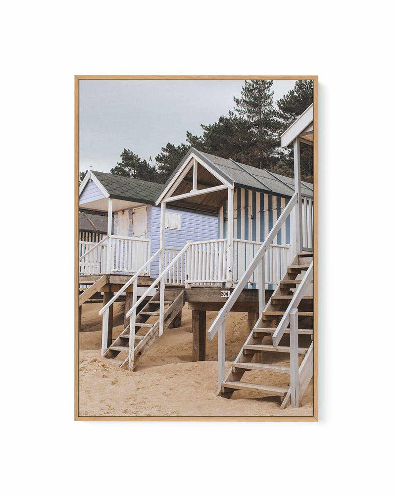 Beach Huts PT by Chloe Frost-Smith | Framed Canvas Art Print