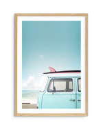 Beach Kombi Art Print-PRINT-Olive et Oriel-Olive et Oriel-A4 | 8.3" x 11.7" | 21 x 29.7cm-Oak-With White Border-Buy-Australian-Art-Prints-Online-with-Olive-et-Oriel-Your-Artwork-Specialists-Austrailia-Decorate-With-Coastal-Photo-Wall-Art-Prints-From-Our-Beach-House-Artwork-Collection-Fine-Poster-and-Framed-Artwork