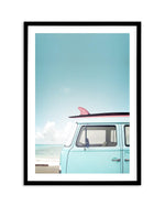 Beach Kombi Art Print-PRINT-Olive et Oriel-Olive et Oriel-A4 | 8.3" x 11.7" | 21 x 29.7cm-Black-With White Border-Buy-Australian-Art-Prints-Online-with-Olive-et-Oriel-Your-Artwork-Specialists-Austrailia-Decorate-With-Coastal-Photo-Wall-Art-Prints-From-Our-Beach-House-Artwork-Collection-Fine-Poster-and-Framed-Artwork